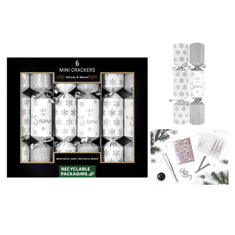 Harvey & Mason 6 Mini Silver Snow Crackers image 0