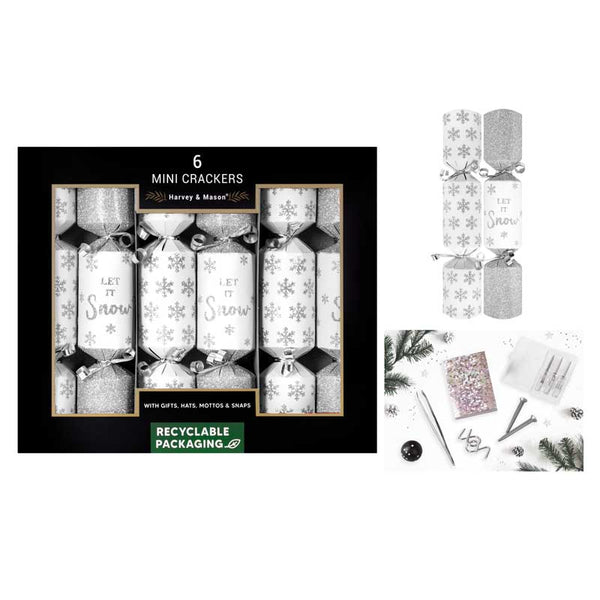 Harvey & Mason 6 Mini Silver Snow Crackers image 0
