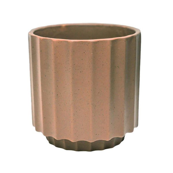 Ivyline Bourton Scalloped Indoor Planter Range - Clay, 18cm image
