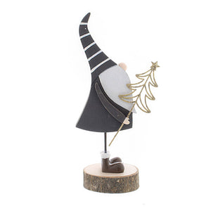 Festive Wooden Gonk with Gold Tree image 0