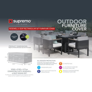 Supremo Cover for Rosewell 6 Seat Rectangular Dining Set, 265cm x 185cm image 1