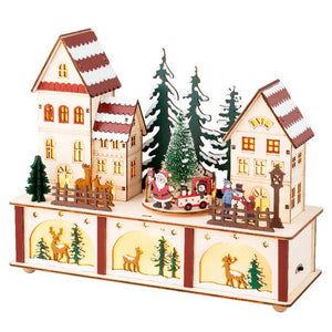 Lumineo LED Plywood Santa Village Scene image 0