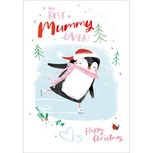 Woodmansterne Penguin Ice Skating Mummy Christmas Card image 0