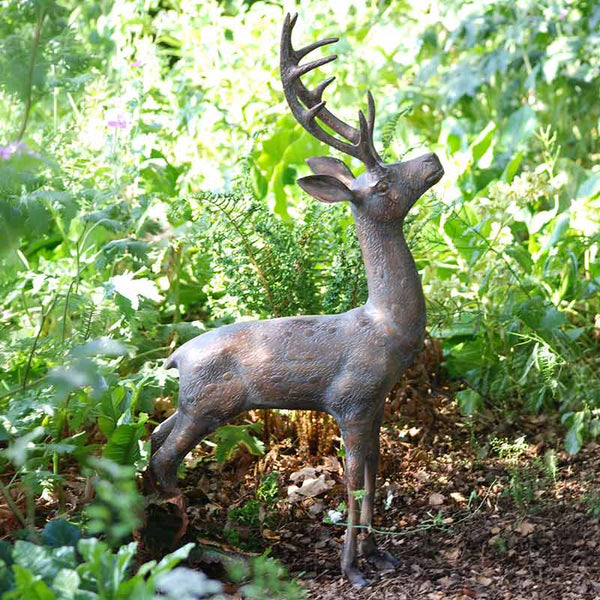 Home & Garden UK Stag & Doe Garden Statue Set - Large image 1
