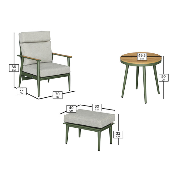 Bramblecrest RHS Wisley 2 Seat Recliner Set in Sage image 18