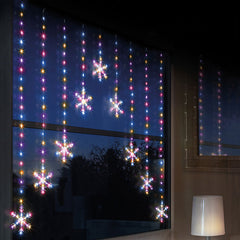 Premier LED Snowflake Curtain Lights - Rainbow image 0