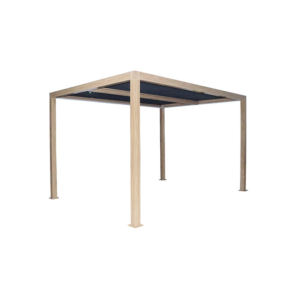 Supremo Belfort Wood Effect Rectangular Pergola with Curtains & LEDs (4m x 3m) image 8