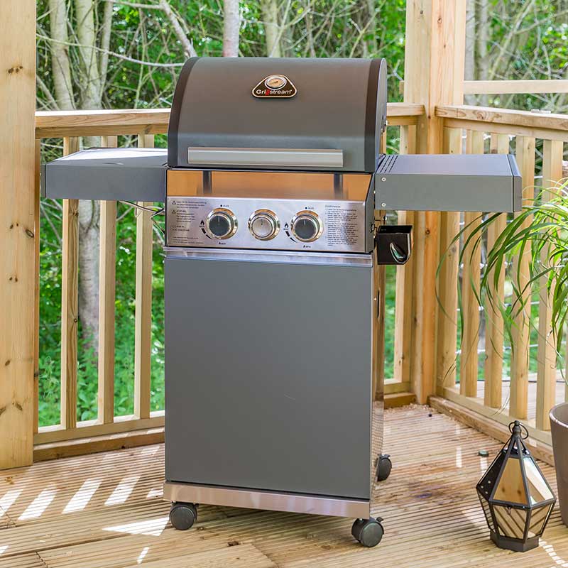 Grillstream Classic 2 Burner Hybrid Barbecue with Side Burner - Matt Grey image 0