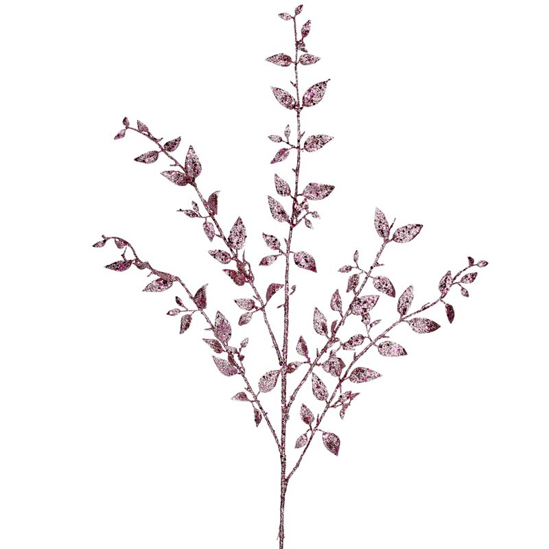 Gisela Graham Pink Glitter Leaf Branch (76cm) image 0