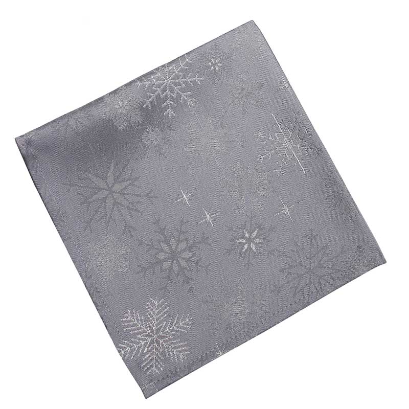 Peggy Wilkins Snow Crystal Napkins - Grey (Pack of 4) image 0