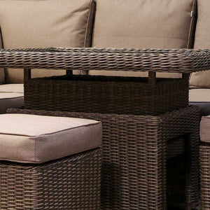 Orchard Life Braeburn Mini Corner Garden Sofa Set with 2 Stools &amp; Rectangular Hi-Lo Table image 6