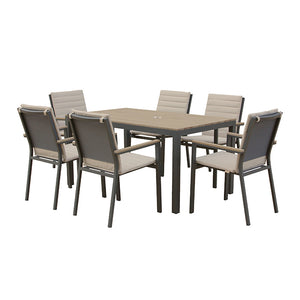 Bramblecrest Zurich 6 Seat Rectangular Dining Set with Parasol & Base image 5