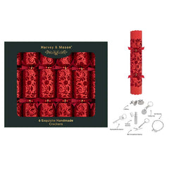 Harvey &amp; Mason 6 Exquisite Red Flock Crackers image 0