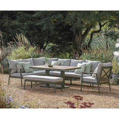 Bramblecrest RHS Wisley L-Shaped Corner Sofa Set in Sage with Rectangular Height Adjustable Table, Long Right image 0