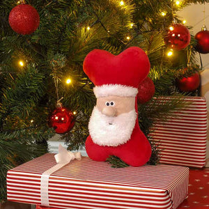 Zoon Squeaky Santa Bone Plush Dog Toy image 1