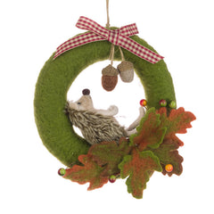 Floralsilk Felt Hedgehog Wreath image 0