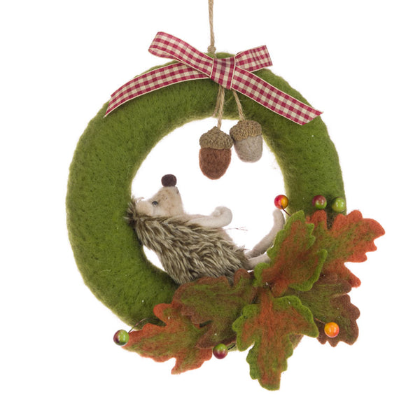 Floralsilk Felt Hedgehog Wreath image 0
