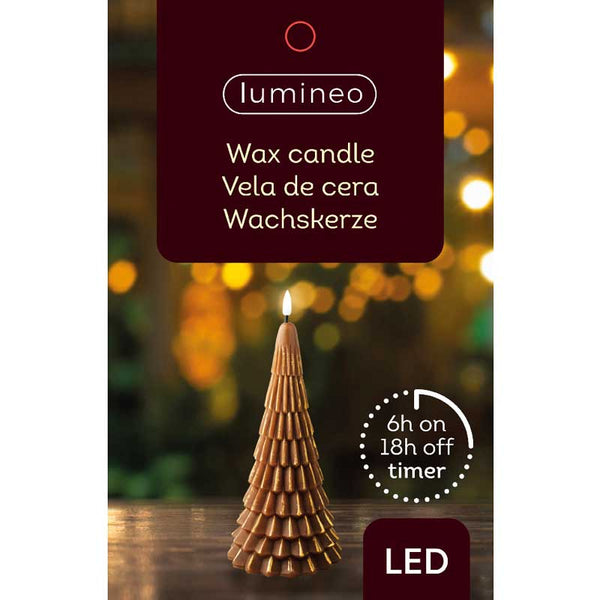 Lumineo Brown Wax LED Tree Candle image 2
