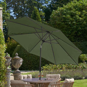 Platinum Riva 3m Round Crank & Tilt Parasol – Olive image 0