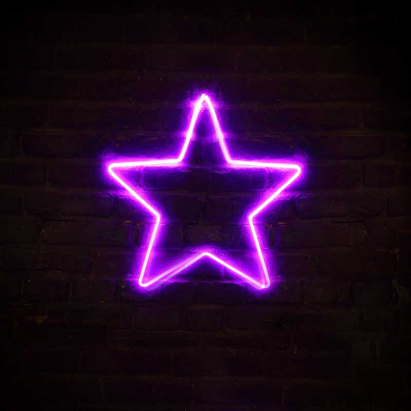 NOMA Pink LED Neon Star (50cm) image 0