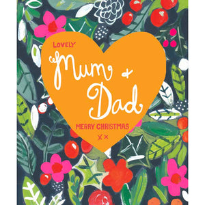 Paper Salad Heart Lovely Mum & Dad Merry Christmas Card image 0