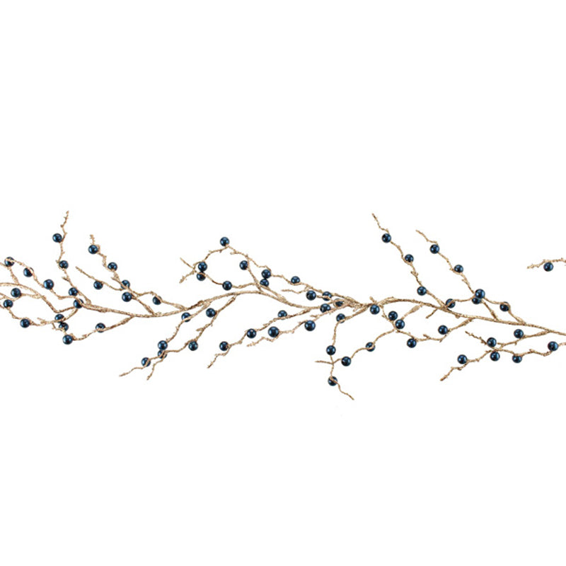 SageDecor Blue Glittered Bead Garland image 0