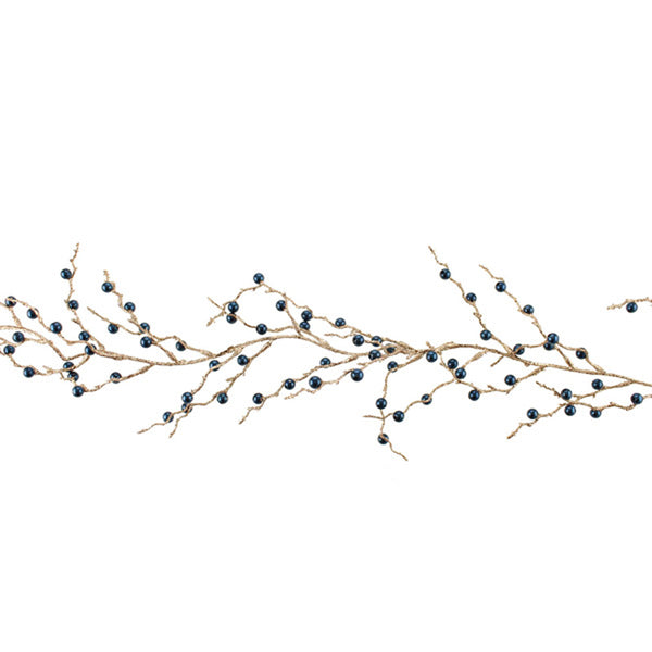 SageDecor Blue Glittered Bead Garland image 0