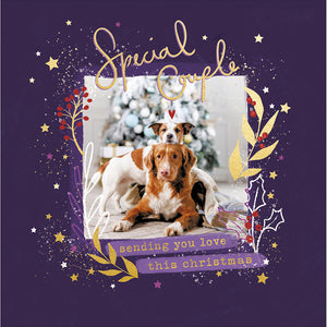 Woodmansterne Dogs By Xmas Tree Special Couple Christmas Card image 0