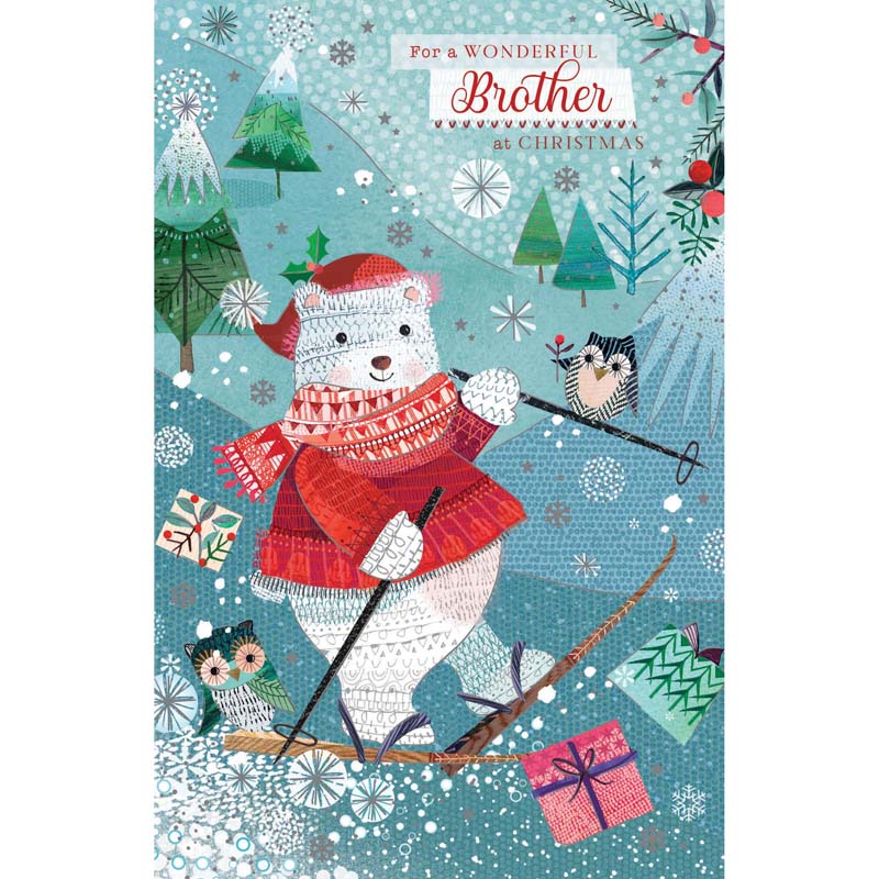 Paper Rose Brother Polar Bear Christmas Card image 0