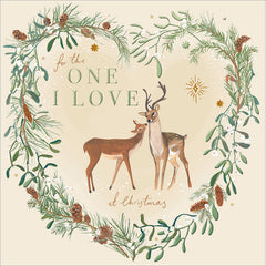 Woodmansterne One I Love Deer Christmas Card image 0