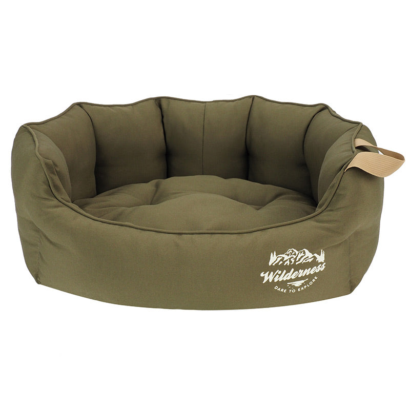 Snug & Cosy Wilderness Snuggle Dog Bed Olive image 0
