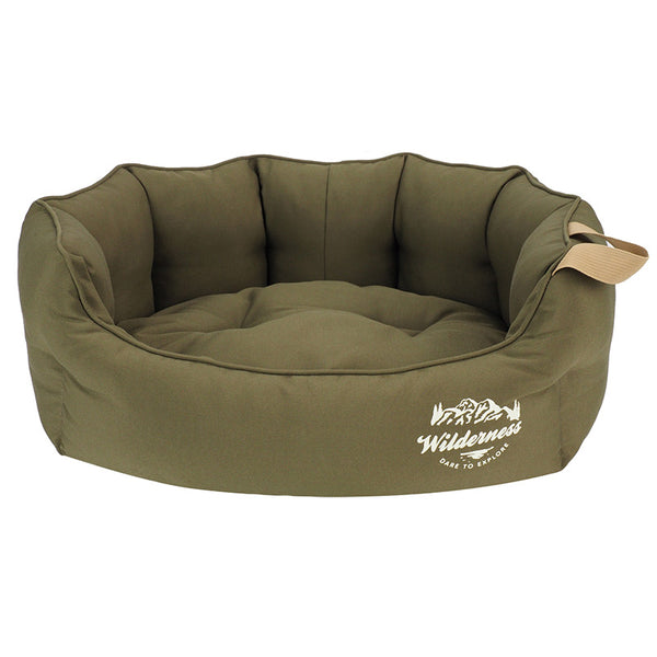 Snug & Cosy Wilderness Snuggle Dog Bed Olive image 1
