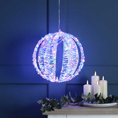 Festive Lit Rainbow Twist Ball image 0
