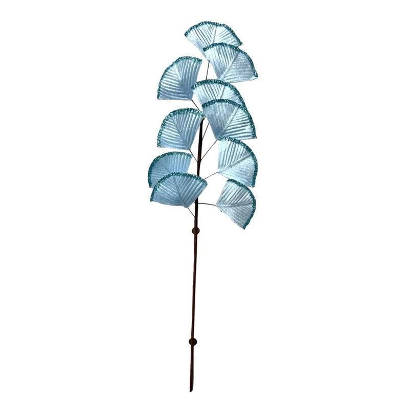 APAC Blue Glitter Fan Leaf Stem