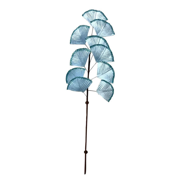 APAC Blue Glitter Fan Leaf Stem
