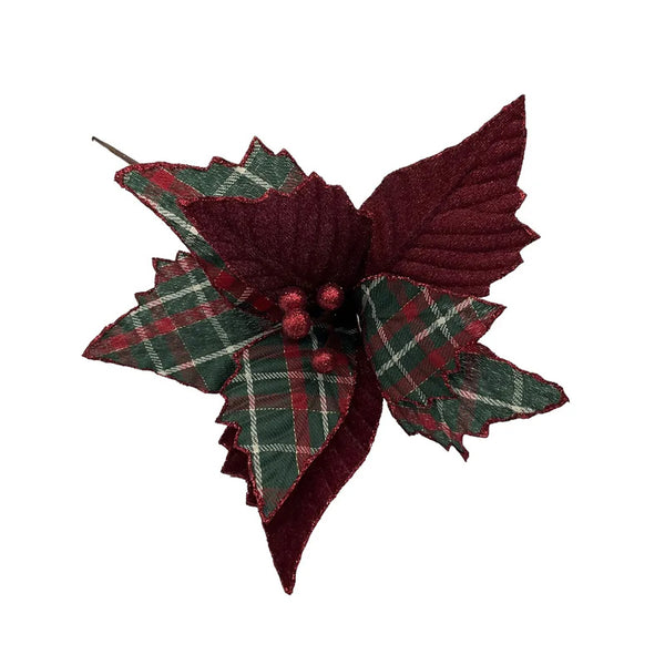 APAC Tartan Poinsettia Pick