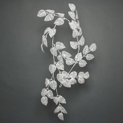 APAC White Glitter Leaf Garland