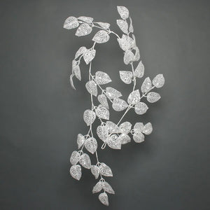 APAC White Glitter Leaf Garland