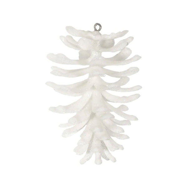 APAC White Glitter Pine Cone
