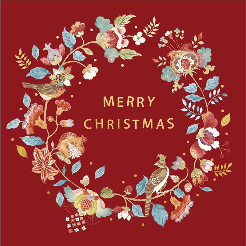 Sanderson Aril's Garden Luxury Foiled Christmas Cards (Pack of 8)