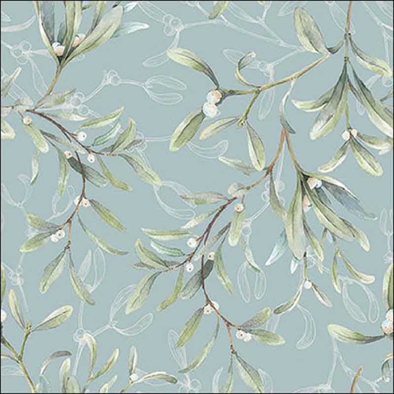 Ambiente Paper Napkins - Green Mistletoe All Over (Pack of 20) image 0