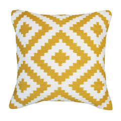 Geo Yellow &amp; White Garden Scatter Cushion, 45 x 45cm image 0