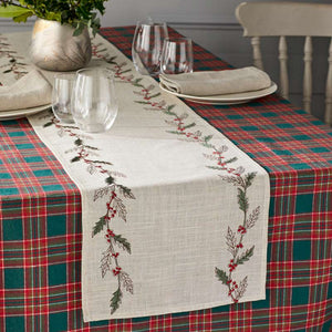 Walton & Co Embroidered Winter Foliage Table Runner image 4
