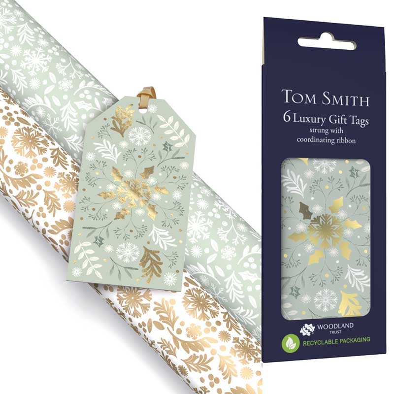 Tom Smith 6 Luxury Classic Christmas Foliage Gift Tags image 0
