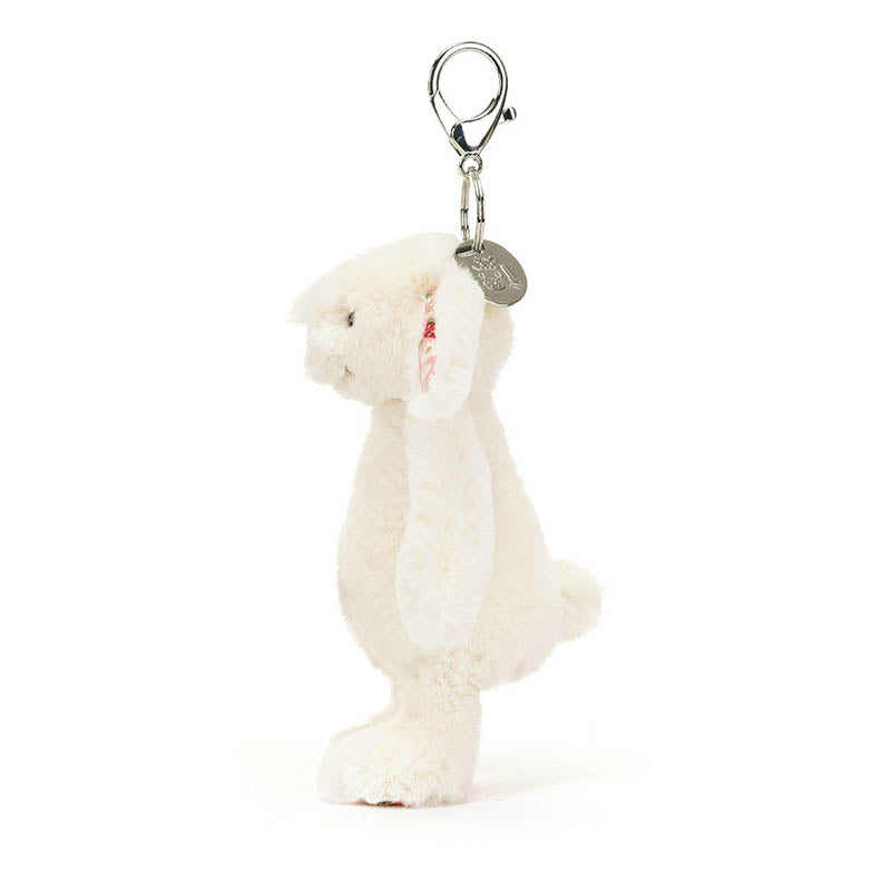 Jellycat Blossom Cream Bunny Bag Charm - Berry image 0