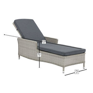 Bramblecrest Wentworth Pewter Rattan Sun Lounger image 5