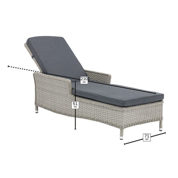 Bramblecrest Wentworth Pewter Rattan Sun Lounger image 5