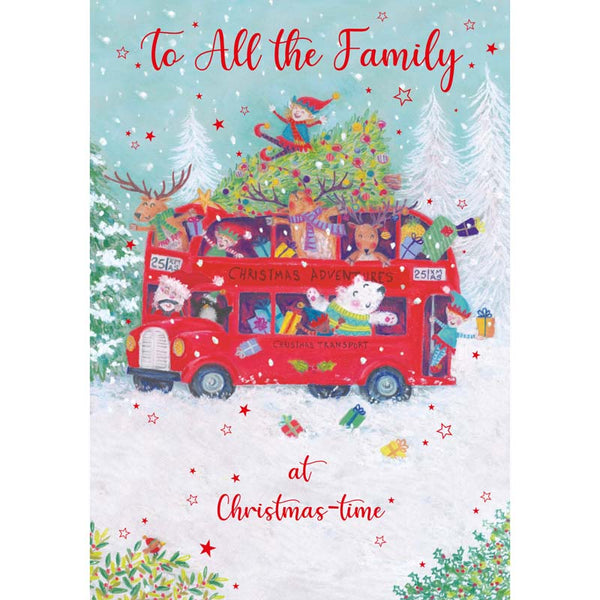 Nigel Quiney Family Festive Fun Bus Christmas Card image 0