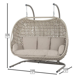 Bramblecrest Chedworth Triple Hanging Cocoon Chair in Sandstone Weave image 5