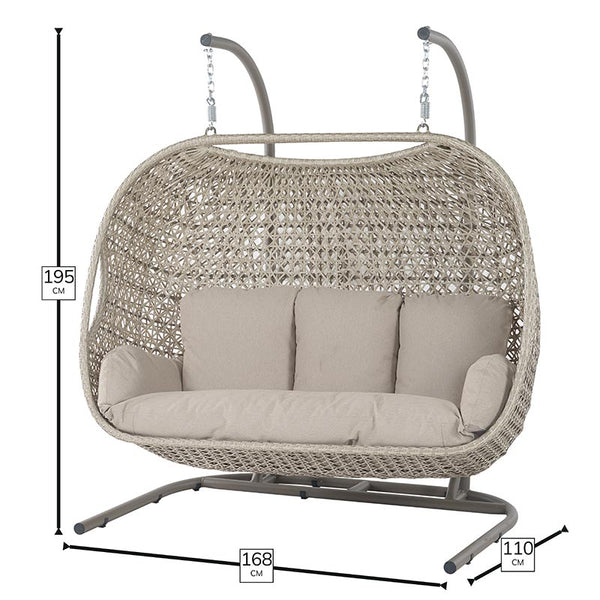 Bramblecrest Chedworth Triple Hanging Cocoon Chair in Sandstone Weave image 5